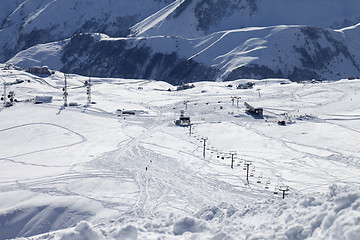 Image showing Top view on ski slope