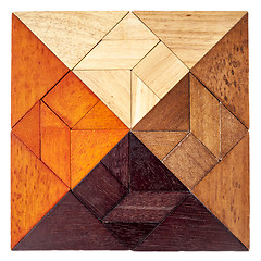 Image showing wood tangram square