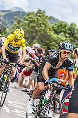 Image showing Richie Porte and Chris Froome Climbing Alpe D'Huez