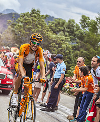 Image showing Mikel Astarloza  Climbing Alpe D'Huez