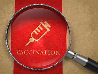 Image showing Vaccination Concept: Magnifying Glass