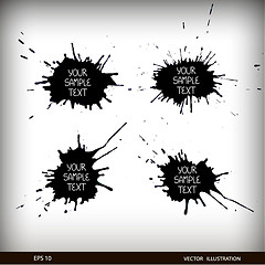 Image showing Set of grunge splashes. Grunge background.