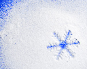 Image showing Snowflake on the snow.