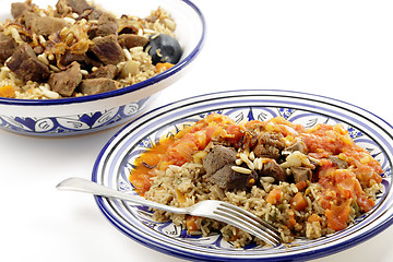 Image showing Saudi kabsa meal with fork