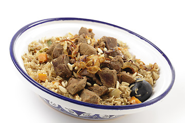 Image showing Kabsa or majbus in a tagine