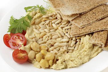 Image showing Hummu with roasted pine nuts