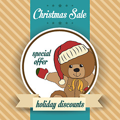 Image showing Christmas sale design with teddy bear