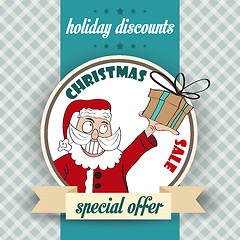 Image showing Christmas sale design with  Santa