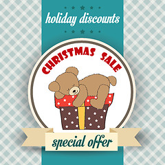 Image showing Christmas sale design with teddy bear