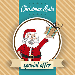 Image showing Christmas sale design with  Santa