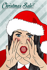 Image showing Christmas sale design with sexy Santa girl