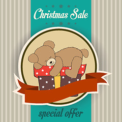 Image showing Christmas sale design with teddy bear