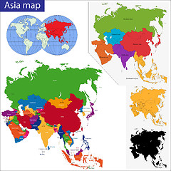 Image showing Colorful Asia map