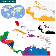 Image showing Caribbean map