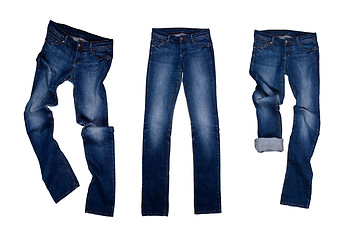 Image showing three blue jeans 