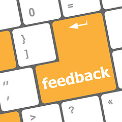 Image showing Keyboard with single button showing the word feedback