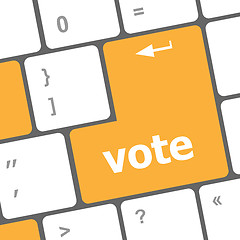 Image showing vote button on computer keyboard key