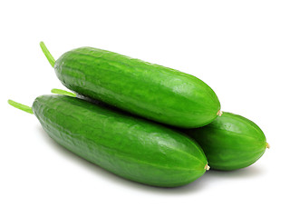 Image showing fresh cucumbers isolated on white