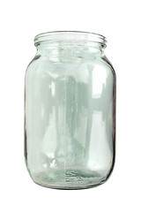 Image showing Empty glass jar isolated on a white background 