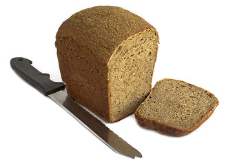 Image showing black sliced bread on the white background