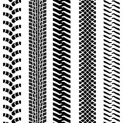 Image showing Set of detailed tire prints, vector illustration