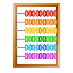 Image showing Accounting , a rainbow abacus for financial calculations lies on