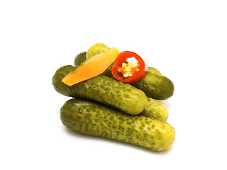 Image showing marinated cucumbers isolated on white