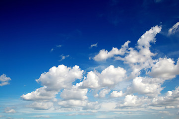Image showing Blue sky with cotton like clouds