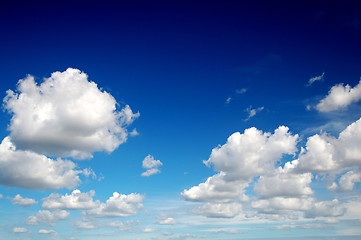 Image showing Blue sky with cotton like clouds