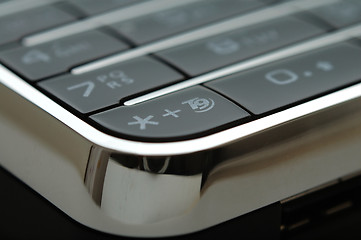 Image showing Close up shot of mobile keypad under light