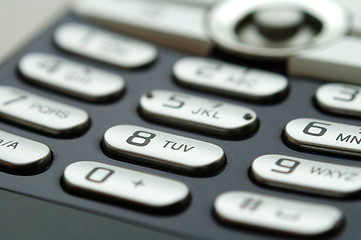 Image showing Close up shot of mobile keypad under light