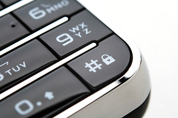 Image showing Close up shot of mobile keypad under light