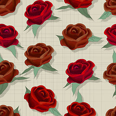 Image showing Retro style rose pattern