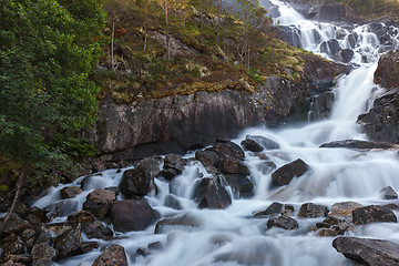 Image showing Langfoss waterfall, Norway