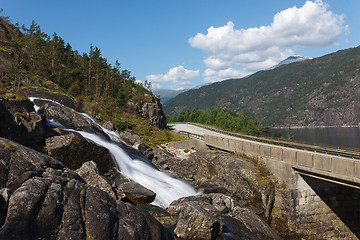 Image showing Langfoss waterfall, Norway