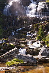 Image showing Tvindefossen waterfall, Norway