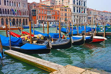 Image showing Gondolas in Venice