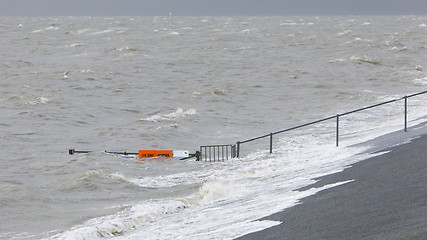 Image showing Extreme high tide in the Netherlands