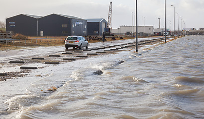 Image showing Extreme high tide in the Netherlands