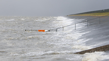 Image showing Extreme high tide in the Netherlands