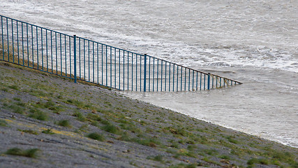 Image showing Extreme high tide in the Netherlands