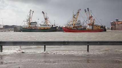 Image showing Extreme high tide in the Netherlands