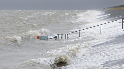 Image showing Extreme high tide in the Netherlands