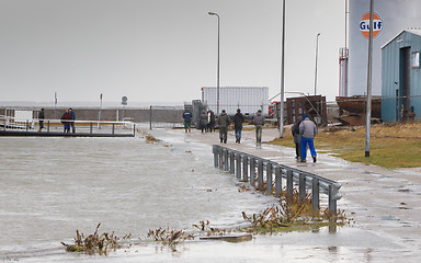 Image showing Extreme high tide in the Netherlands
