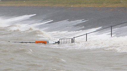 Image showing Extreme high tide in the Netherlands