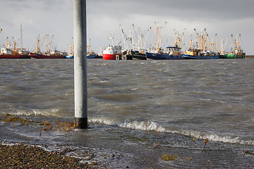 Image showing Extreme high tide in the Netherlands