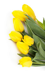 Image showing Spring bouquet of yellow tulips