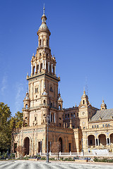 Image showing North Tower at The Plaza de Espana Spain Square, Seville, Spain 