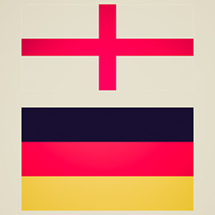 Image showing Vintage look England and Germany flags