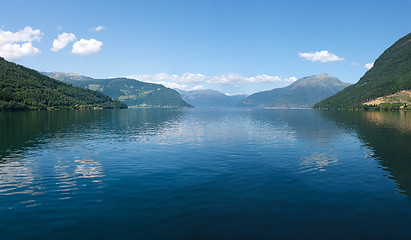 Image showing Norwegian fjord and mountains